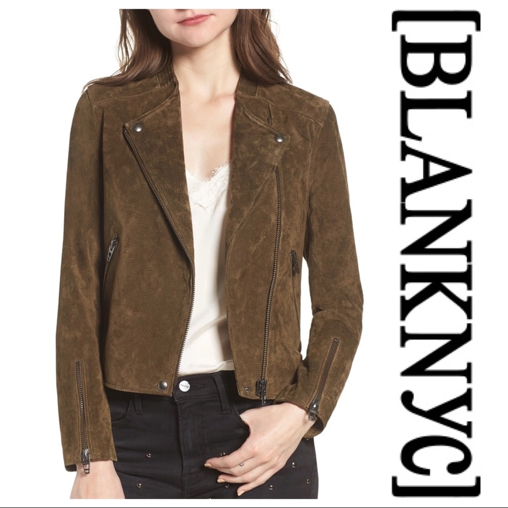 [BLANKNYC] No Limit Suede Moto Jacket in Bank Roll